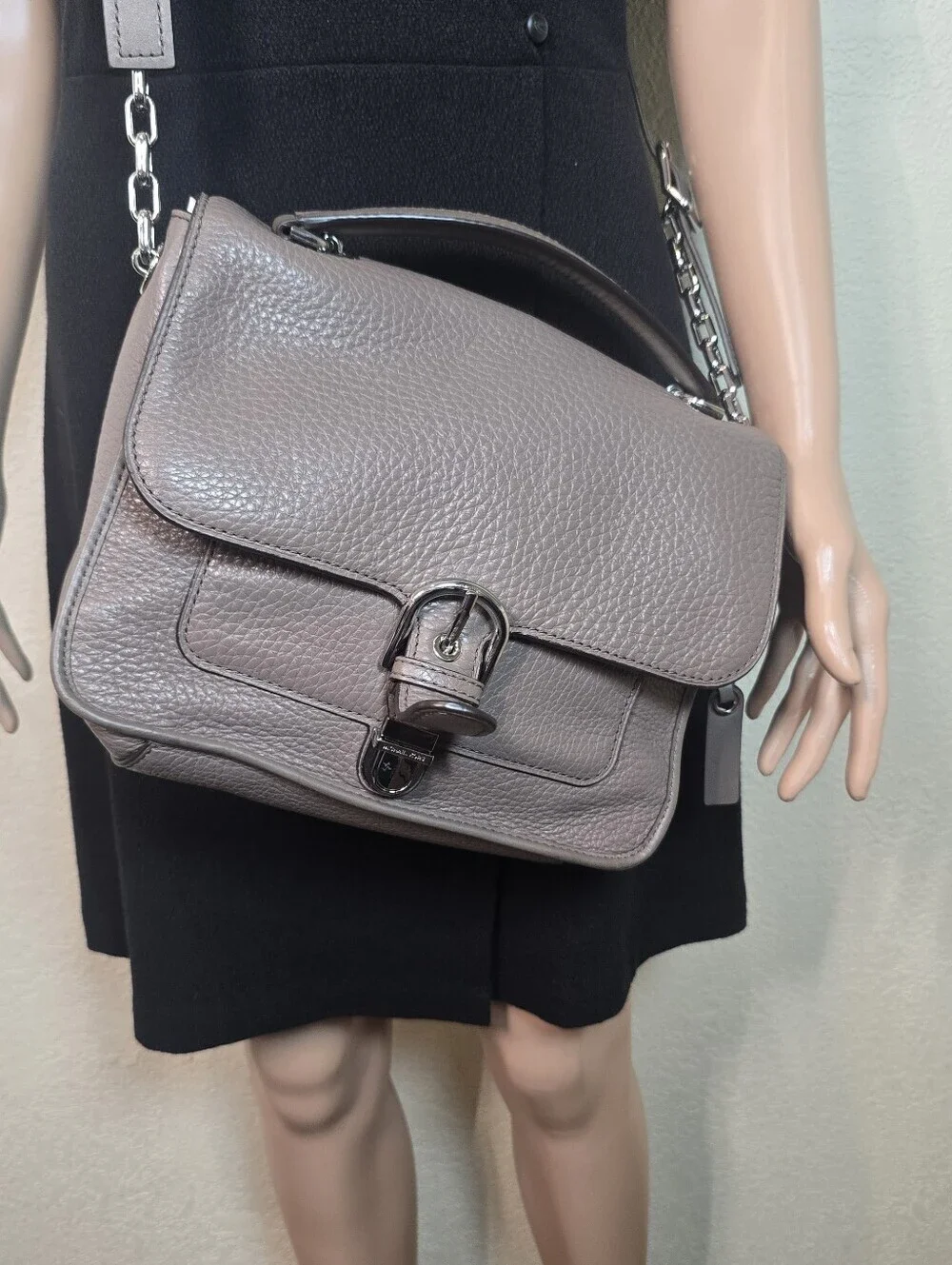 Michael Kors Leather Crossbody Gray-